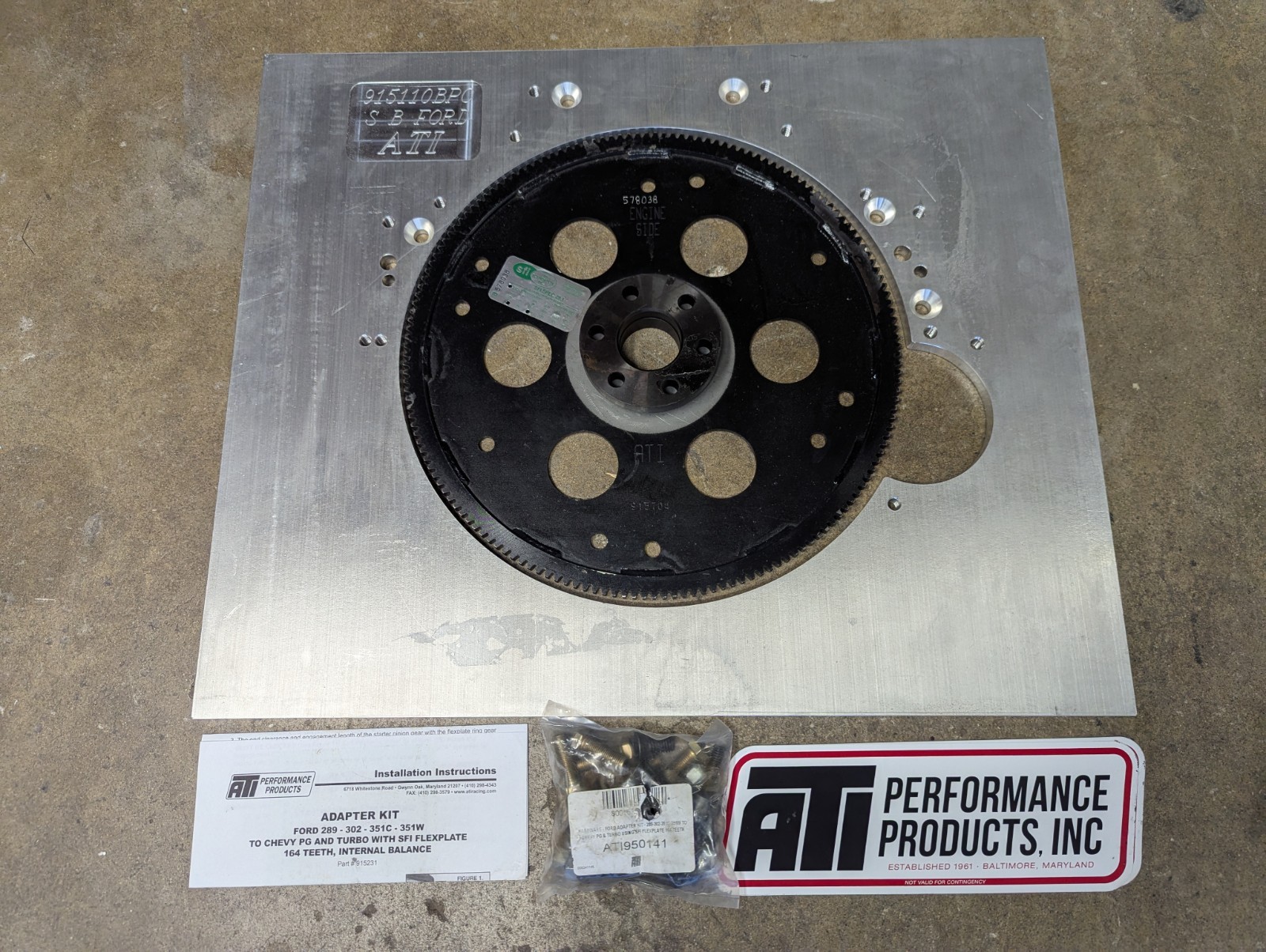 ATI 915231 ATI Performance Products ADAPTER KIT SBF Ford To Powerglide Trans