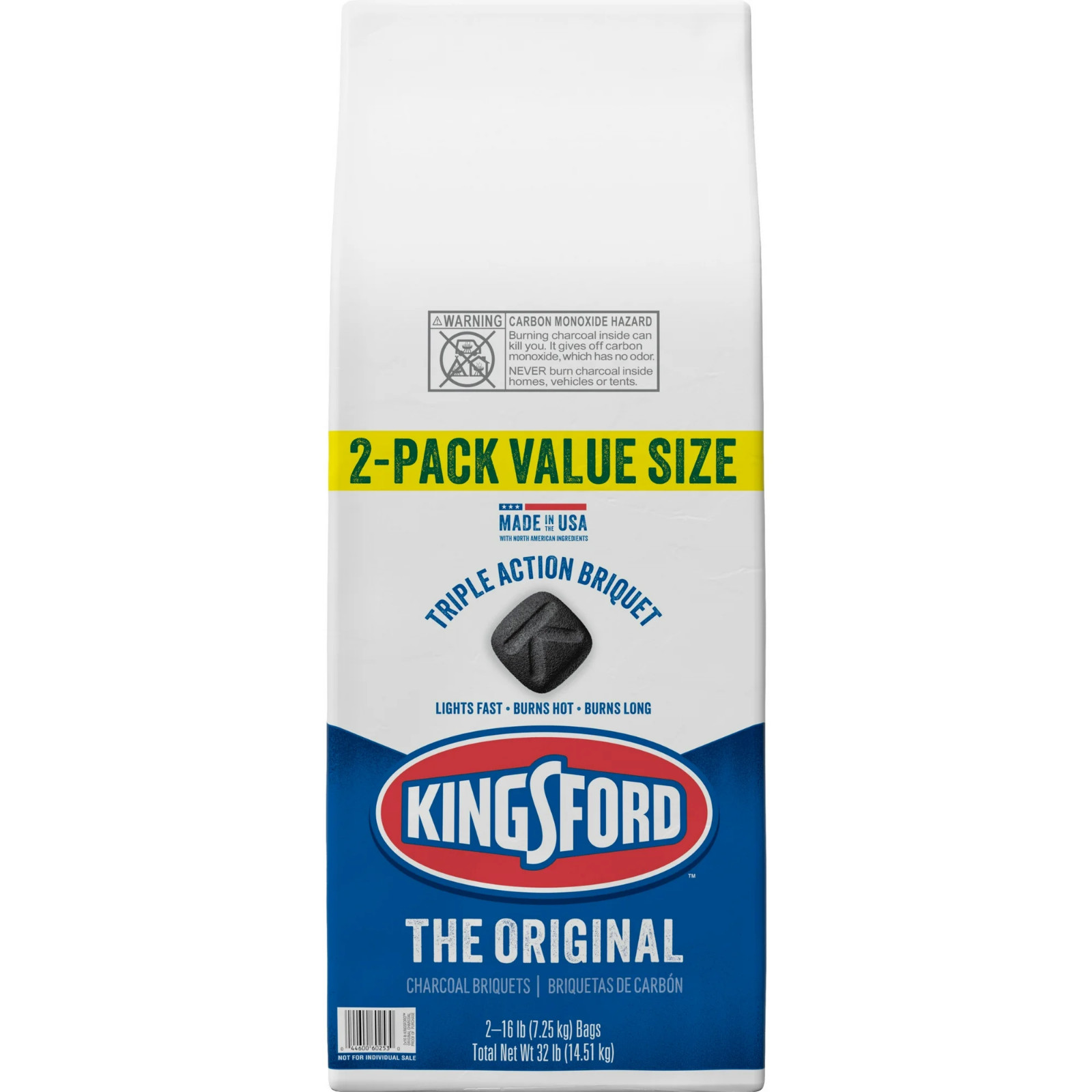 Kingsford Original Charcoal Briquettes 16 lb 2 Pack Long Burning Fuel, No Fees