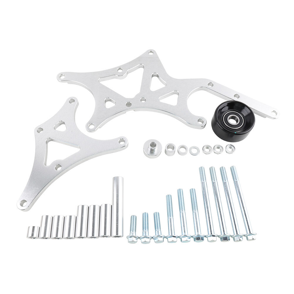 Alternator/Power Steering Pump Bracket Kit Driver Side for 99-14 LS Truck Silver