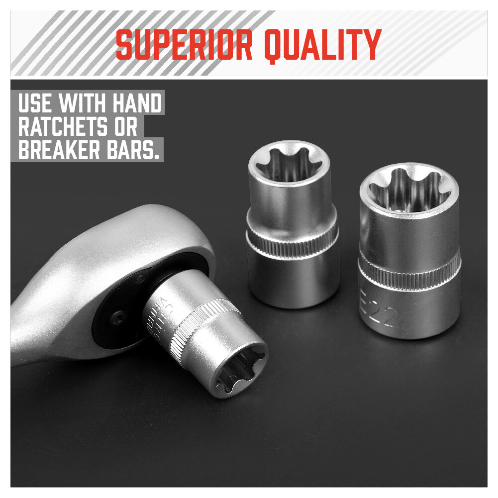 14 pc Torx Star Bit Female E Socket Set Automotive Shop Tools External E4-E24