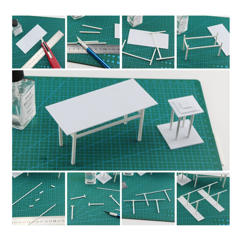 ABS Styrene Plastic Tube Strip Round/Square/Angle Rod Sheet Building Model DIY