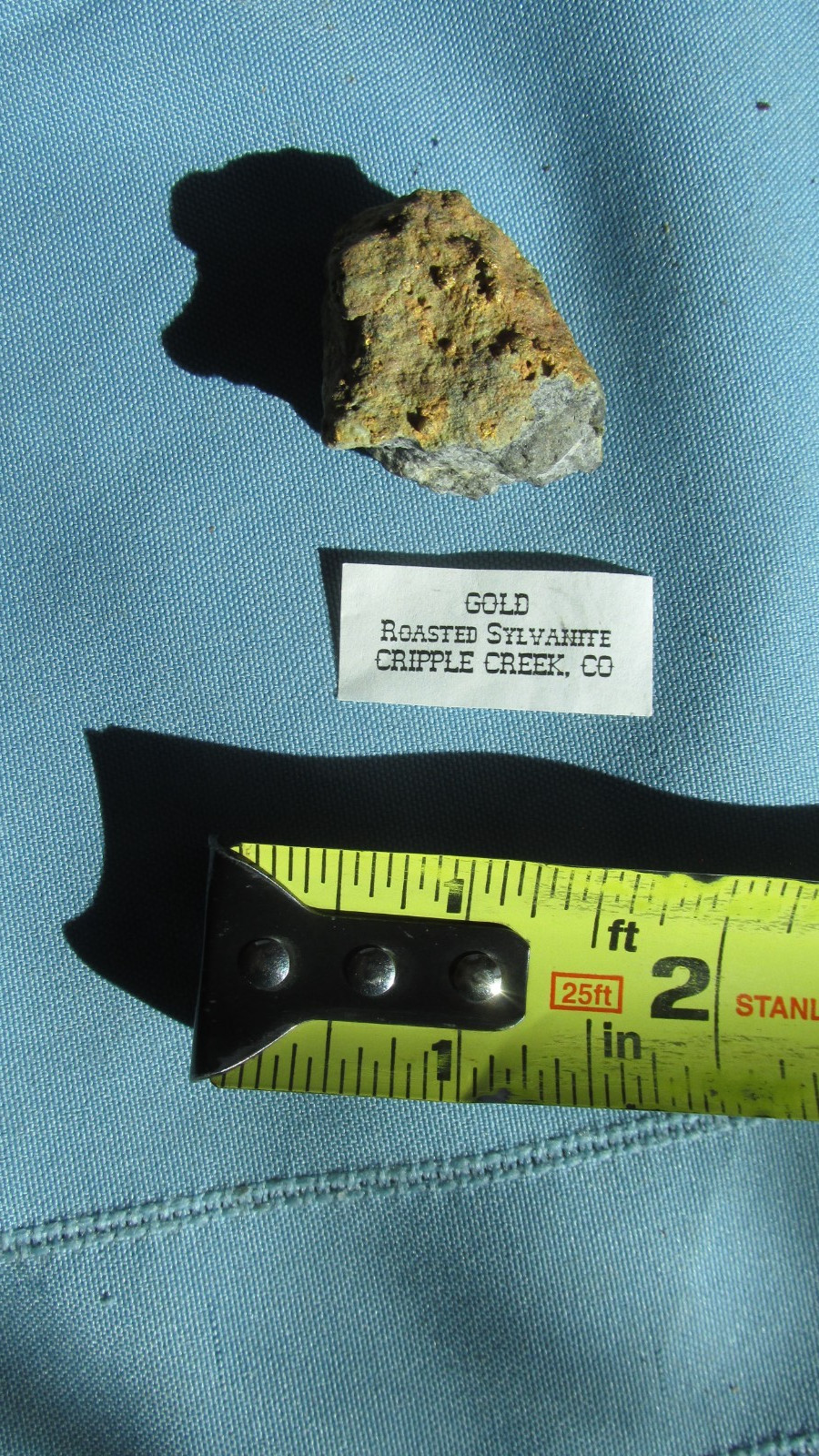 Cripple Creek Colorado Roasted Sylvanite Visible Free Gold Specimen-1.50 x 1.00