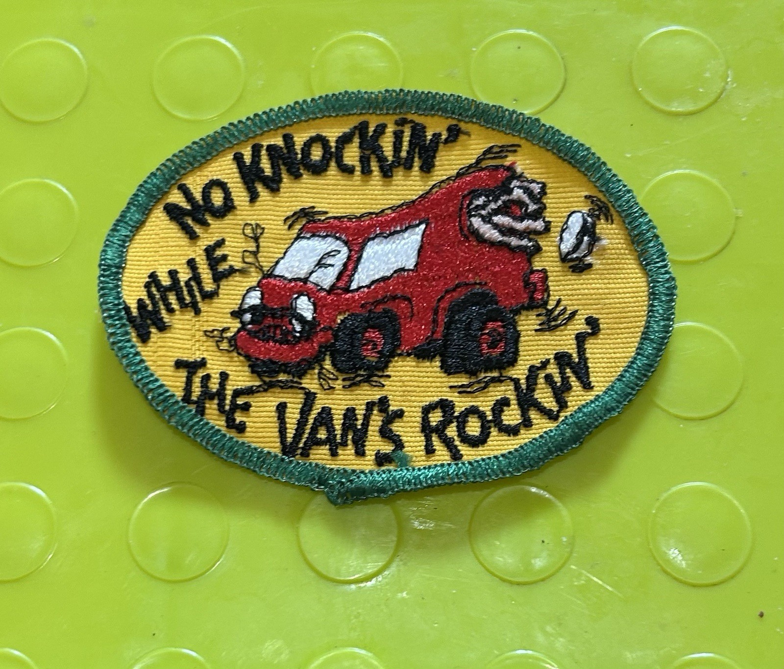 Vintage No Knockin’ While The Van Is Rockin’ Patch NOS Circa Late 1970s Van Life