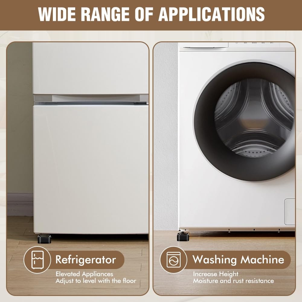 8 Pack Adjustable Furniture Bed Risers, Stackable Heavy Duty Lifts 1-3 Inch