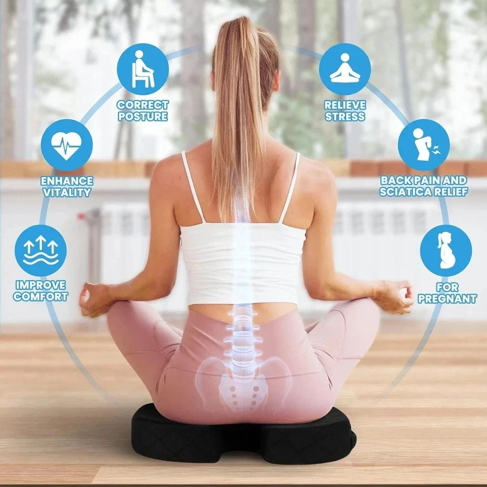 Memory Foam Seat Cushion Office Chair Car Seat Pad Coccyx Tailbone Pain Relief