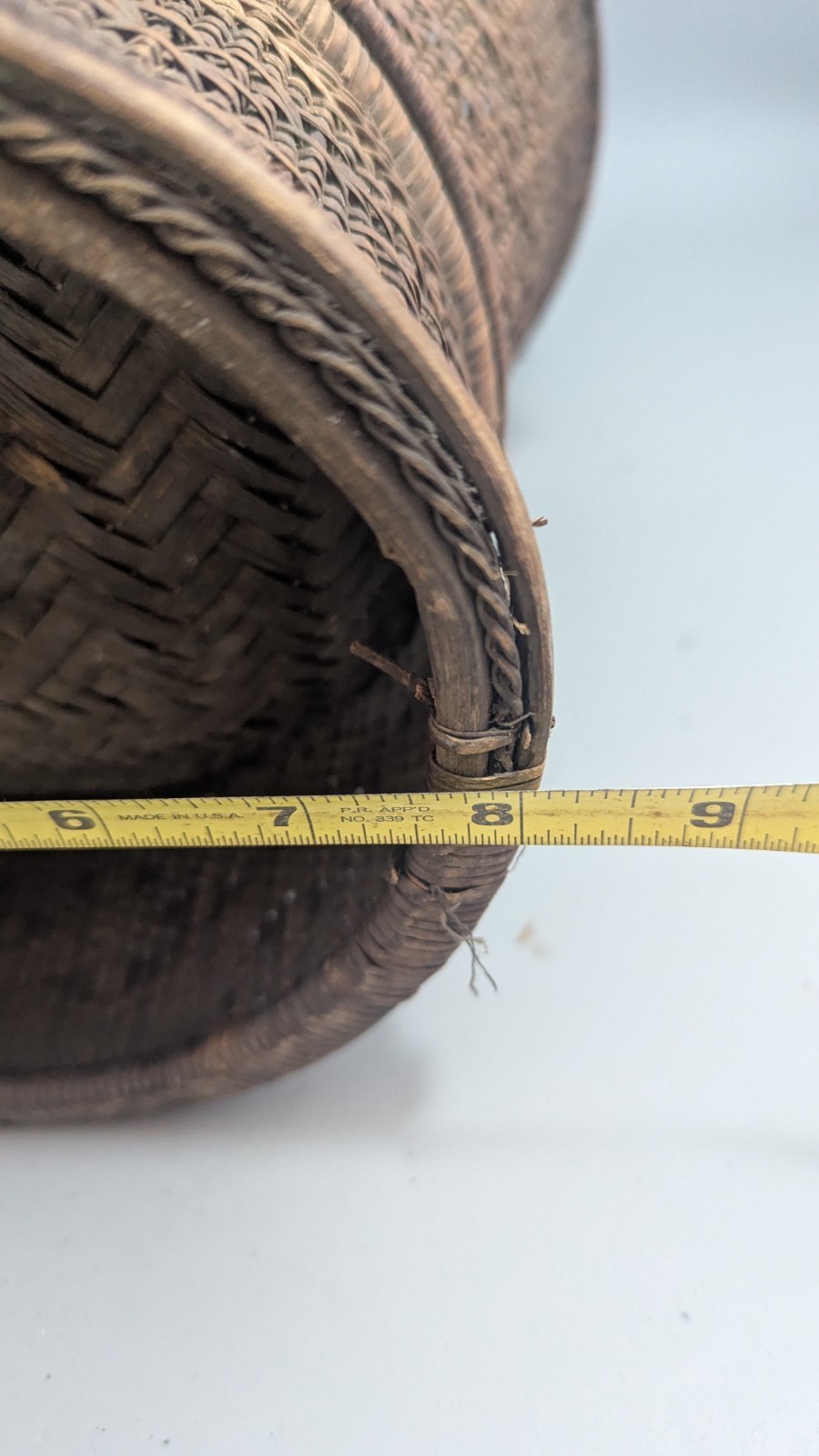 Older Dayak Borneo Rattan Lidded Basket Pedestal Rice Storage Indonesian