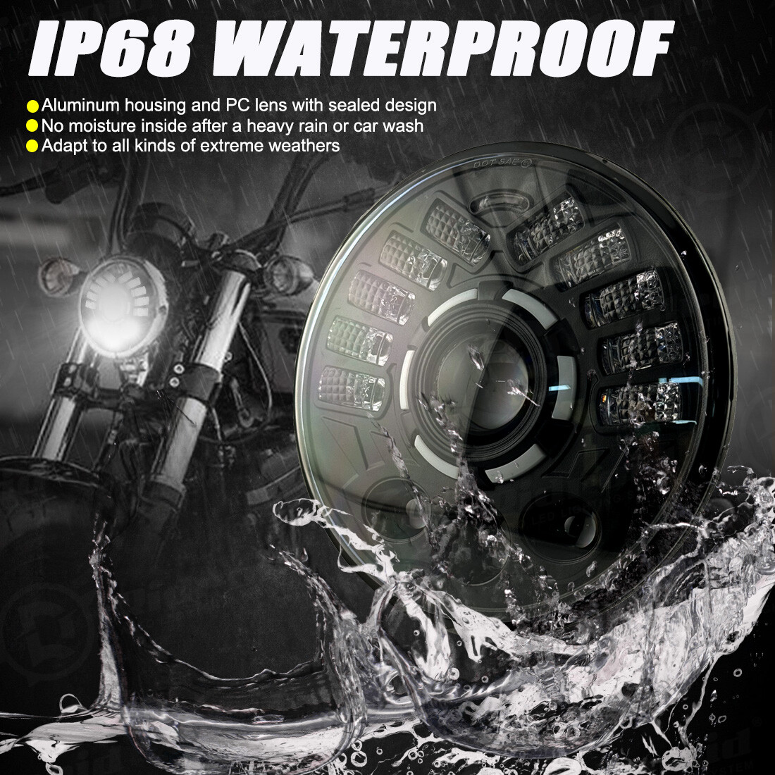 For Harley Ultra Classic Electra Glide FLHTCU 7" LED Headlight Fog Passing Lamp