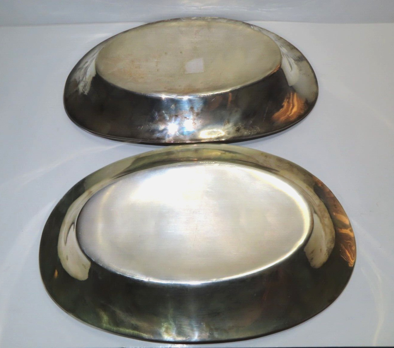 Vintage Silverplate (2) Oblong BREAD TRAYS or PLATTERS 11" x 6.75" Unmarked
