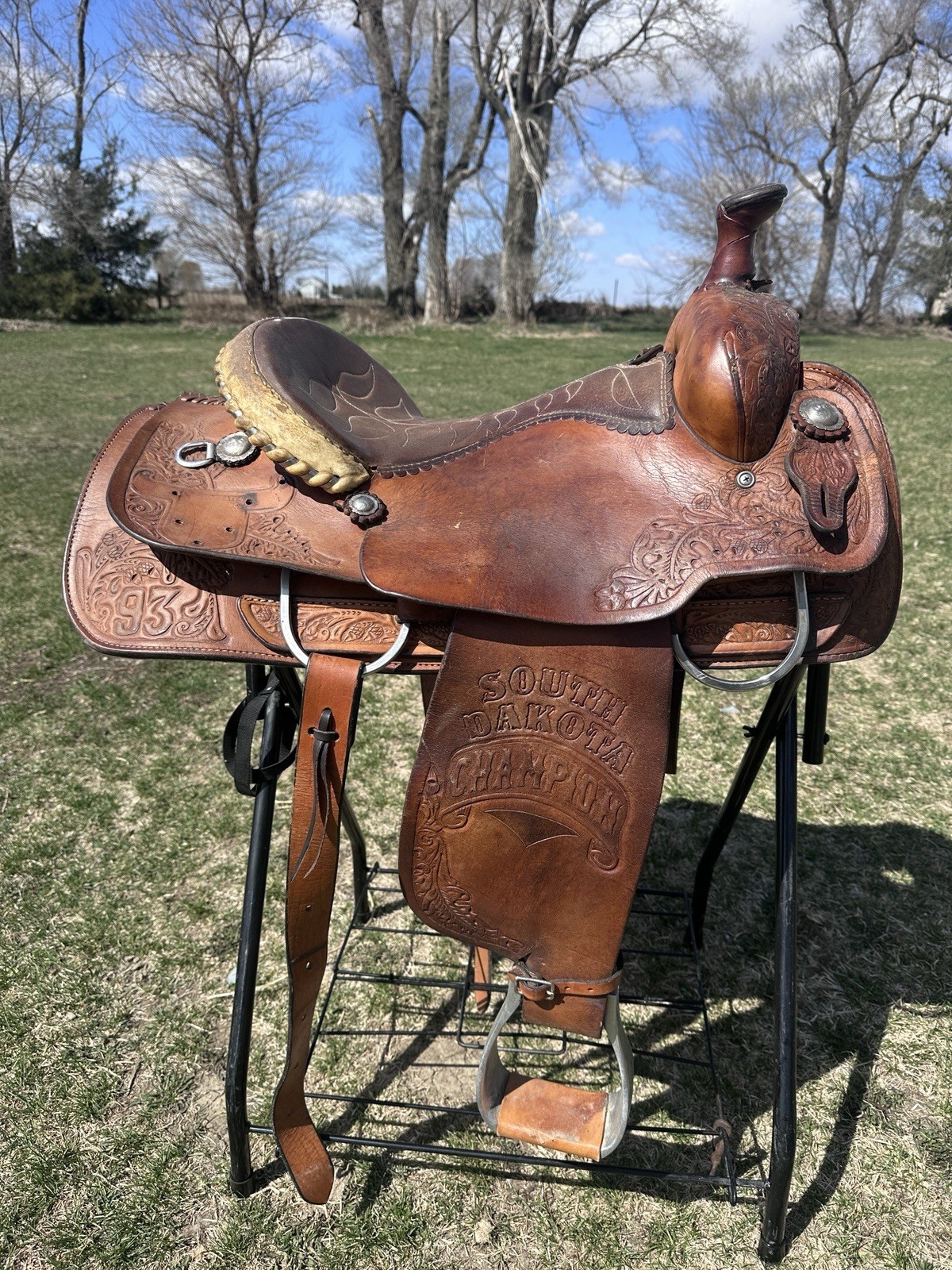15.5” Double J Saddlery rope saddle, Western, leather