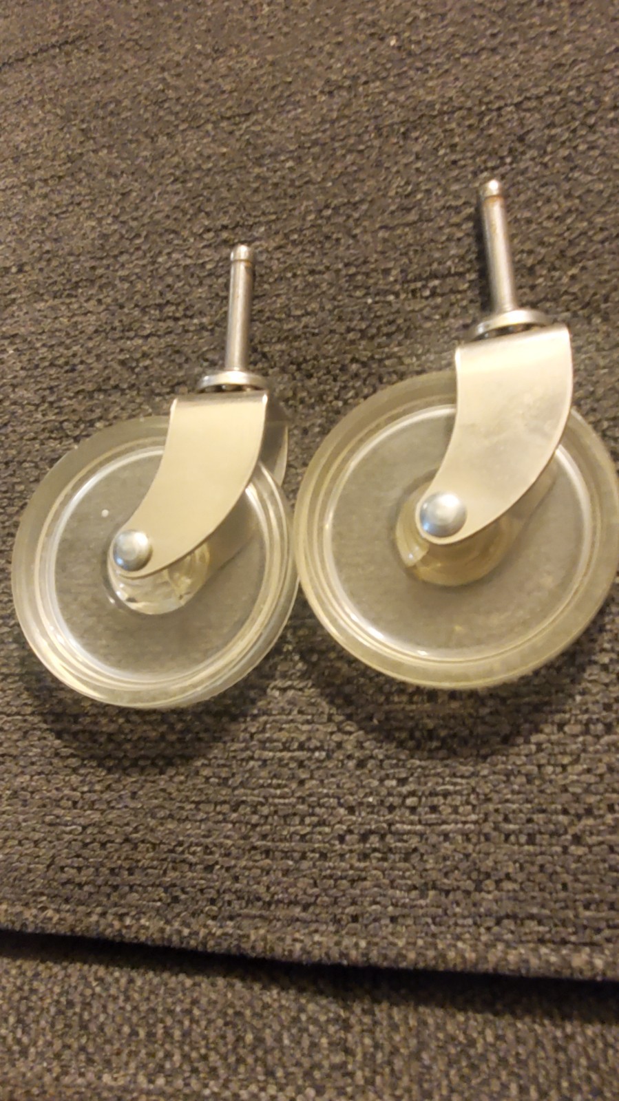 Vintage 3" MCM Clear Caster Wheels - Set of 4