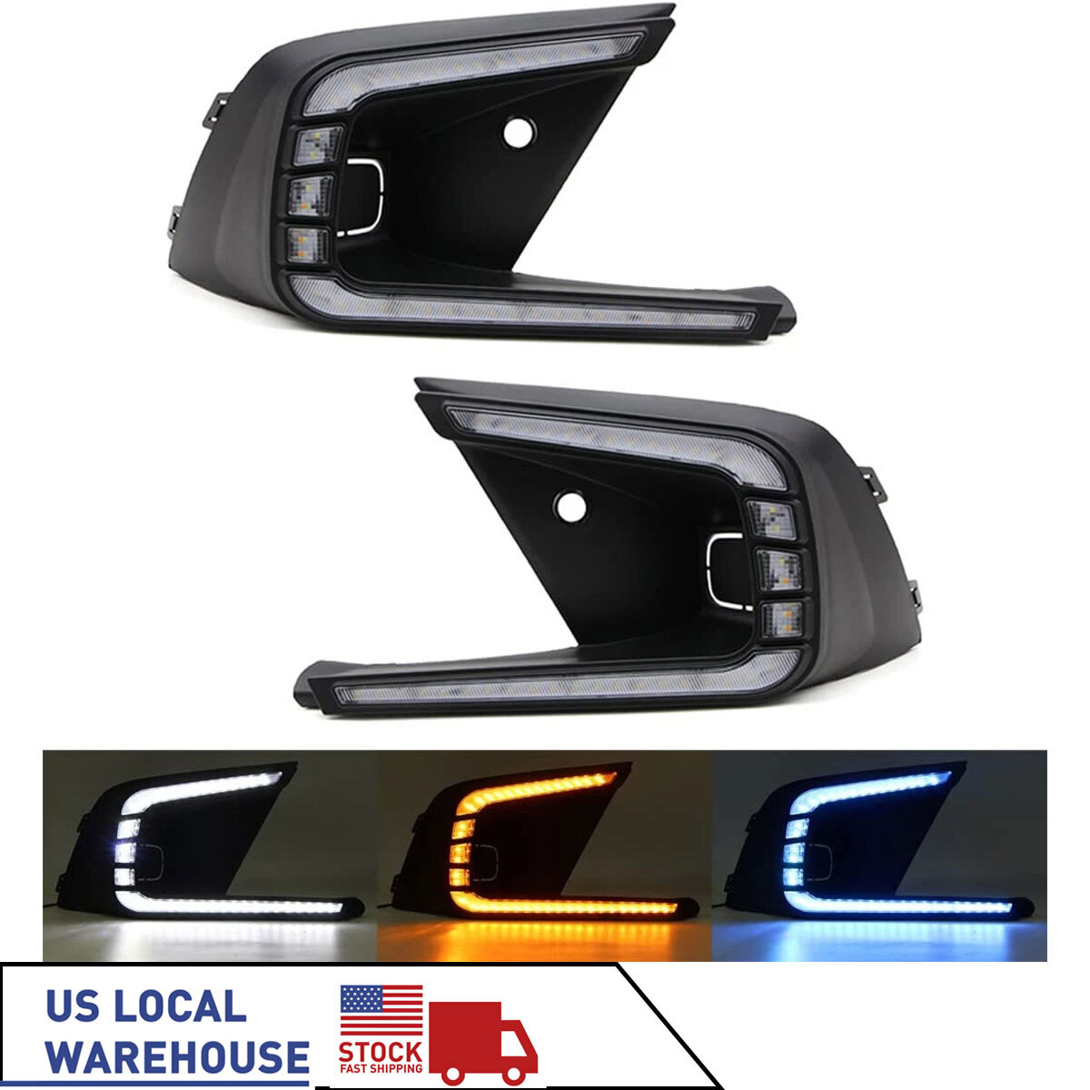 For 11th Gen 2022-2024 Honda Civic Driving LED DRL Fog Daytime Running Lights