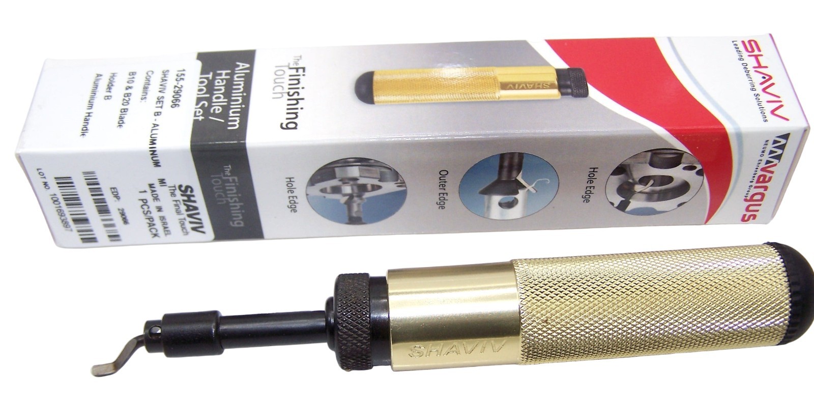 Shaviv 155-29066 Set B Workhorse Deburring Tool Aluminum Handle w/ Blades