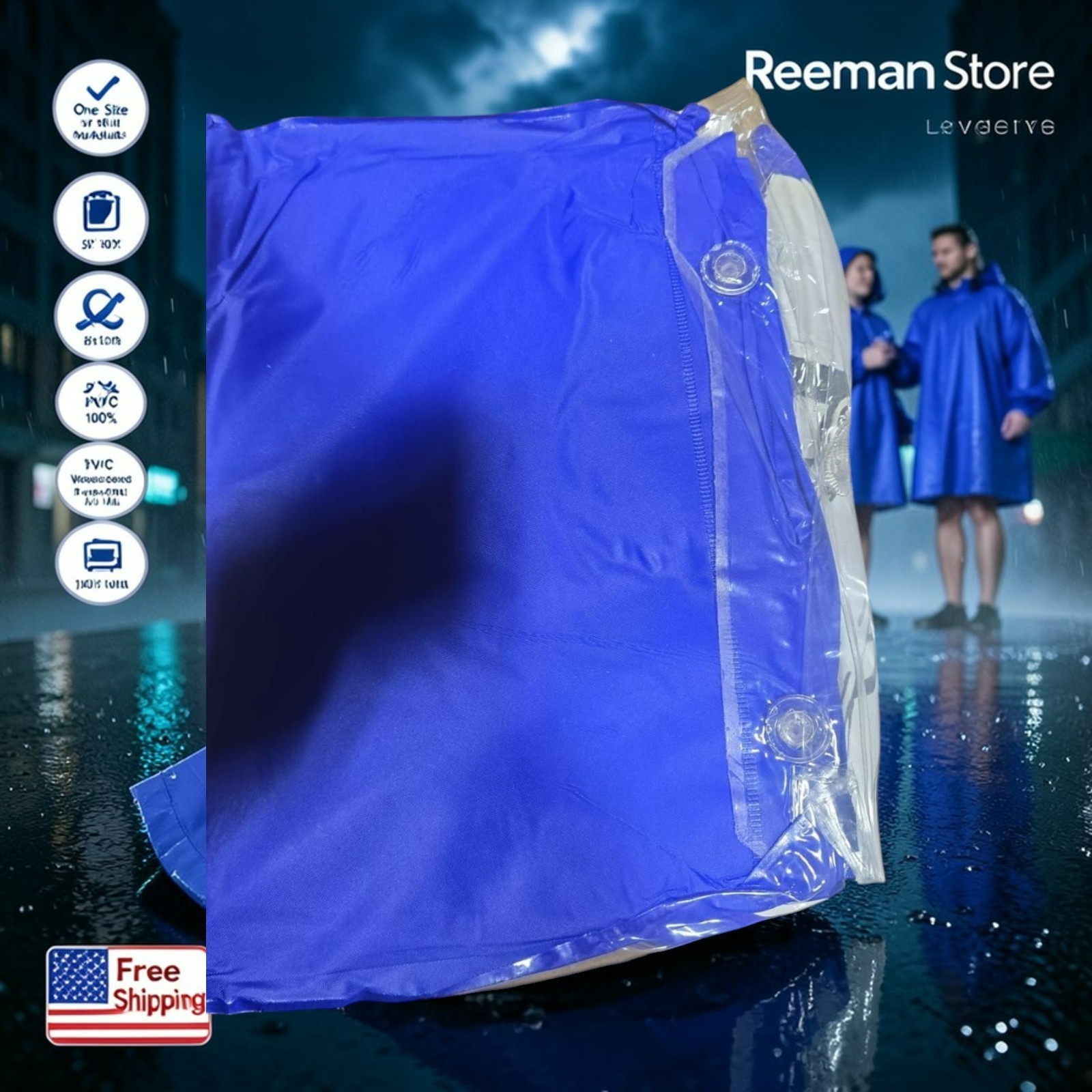 Unisex Rainwear Poncho Waterproof Rain Coats Adults Assort Colors Standard Size