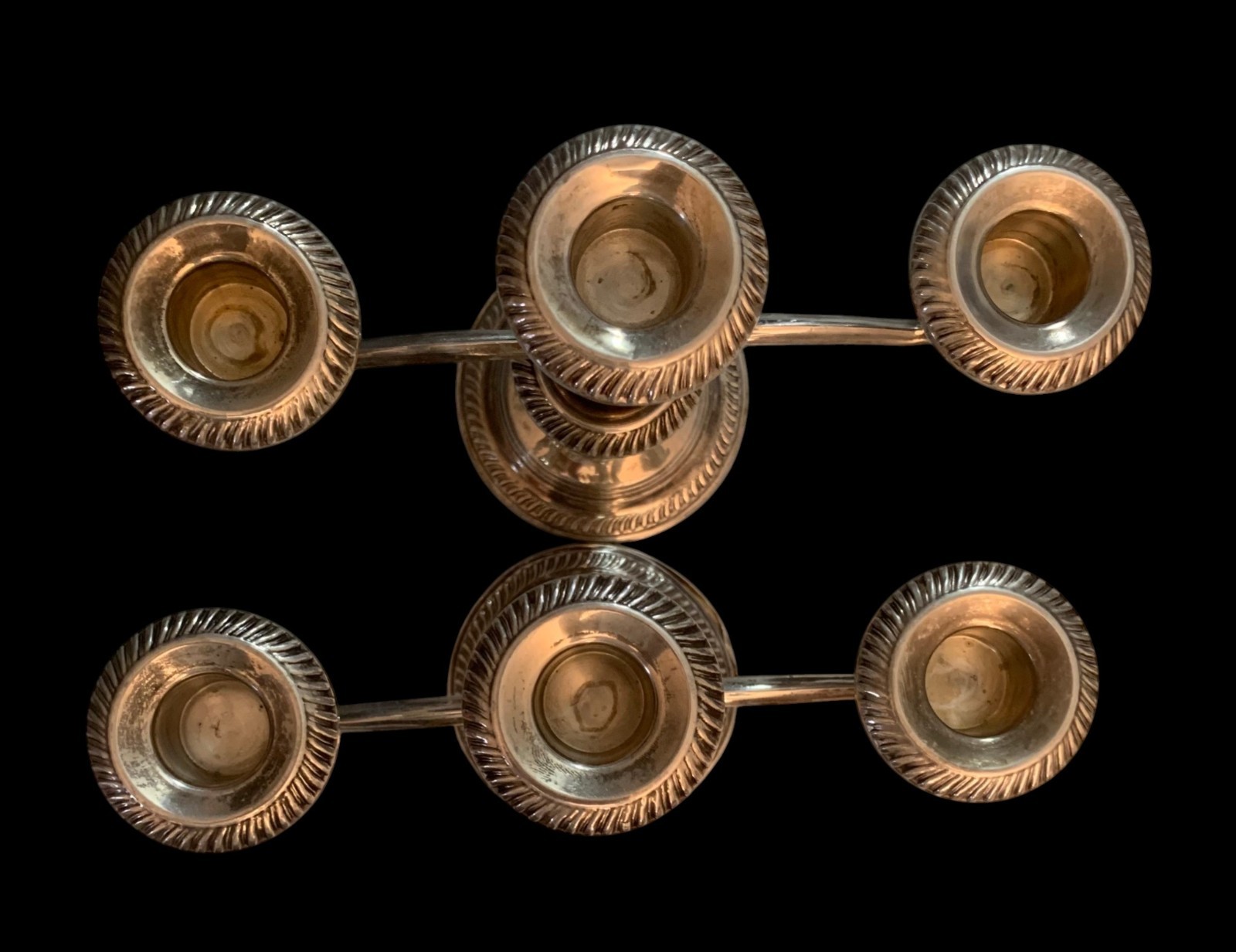 Sterling Silver Weighted "735" 3 Arm Candlestick Candelabra PAIR* HALLMARK