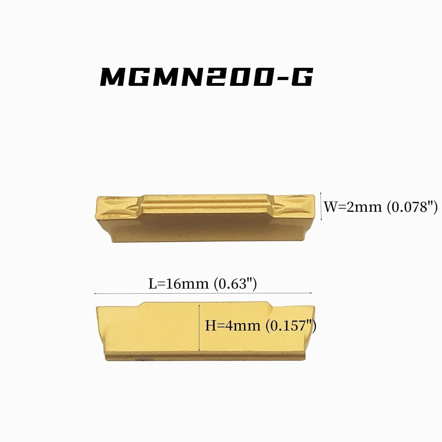 20 Pcs Carbide Inserts MGMN200-G for MGEHR/MGIVR Grooving Cut-Off Tool Holder