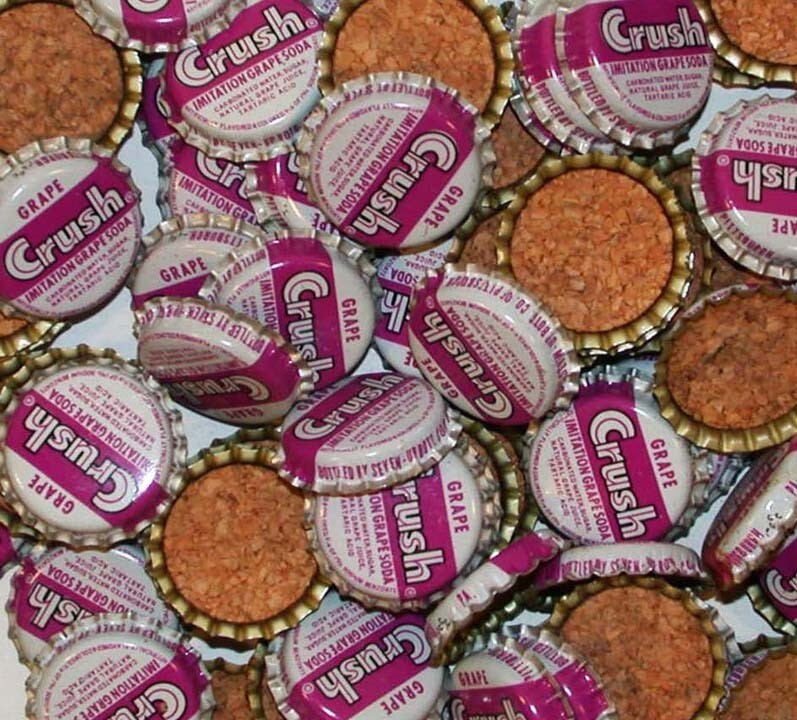 Soda pop bottle caps Lot of 12 GRAPE CRUSH cork lined unused new old stock