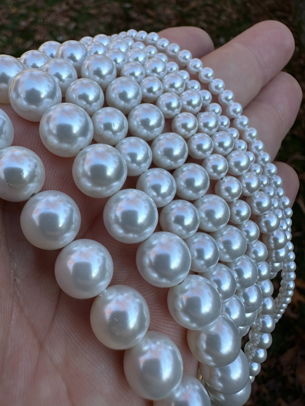 Cultured Pearl Necklace W. Real 925 Silver Clasp For Men Women 4-10mm All Length