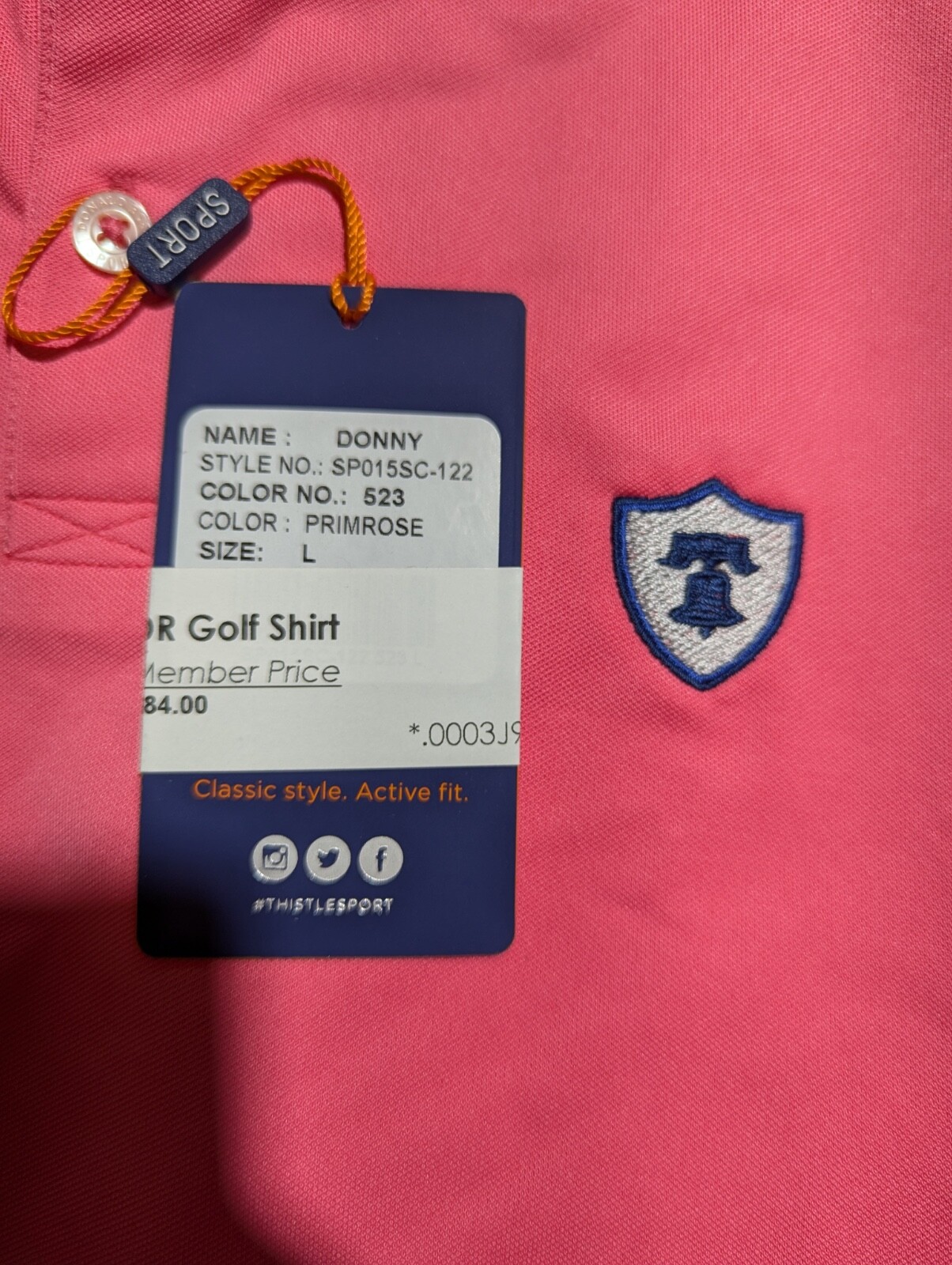 Donald Ross Donny Polo Men's Size L Primrose New with Tags