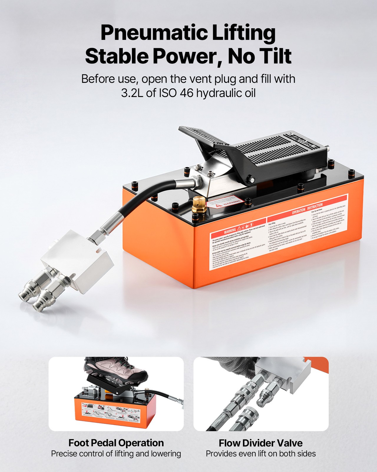 VEVOR 5000 lbs Car Lift Portable Quick Lift System Jack 25.6" Height Home Garage