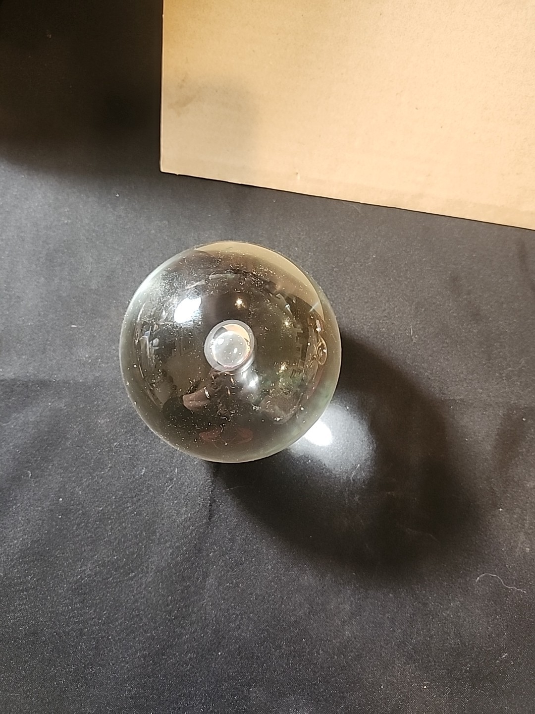 UNIQUE GOLD CHINESE DRAGON Franklin MintCrystal Ball Murano Figurine R537