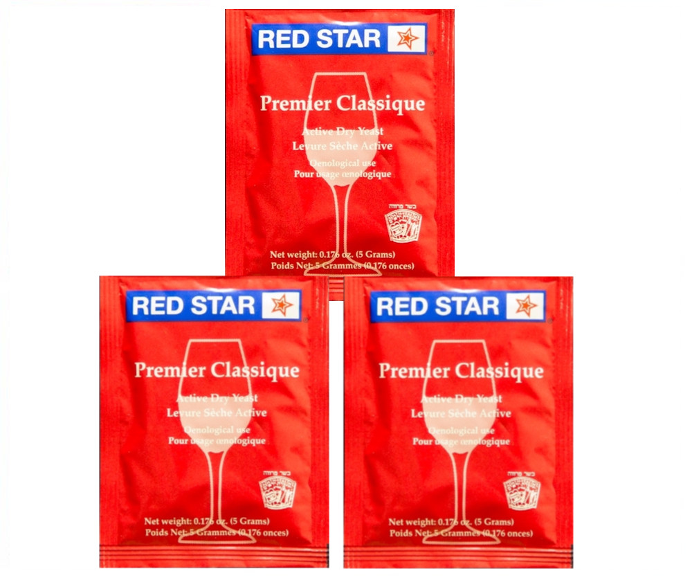 Red Star Premier Classique Wine Yeast, 5g - 3 pack
