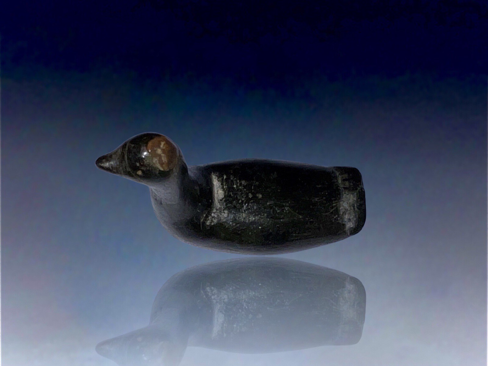 19th Century Inupiat Inuit Carved Stone Hunting Loon Effigy / Fetish