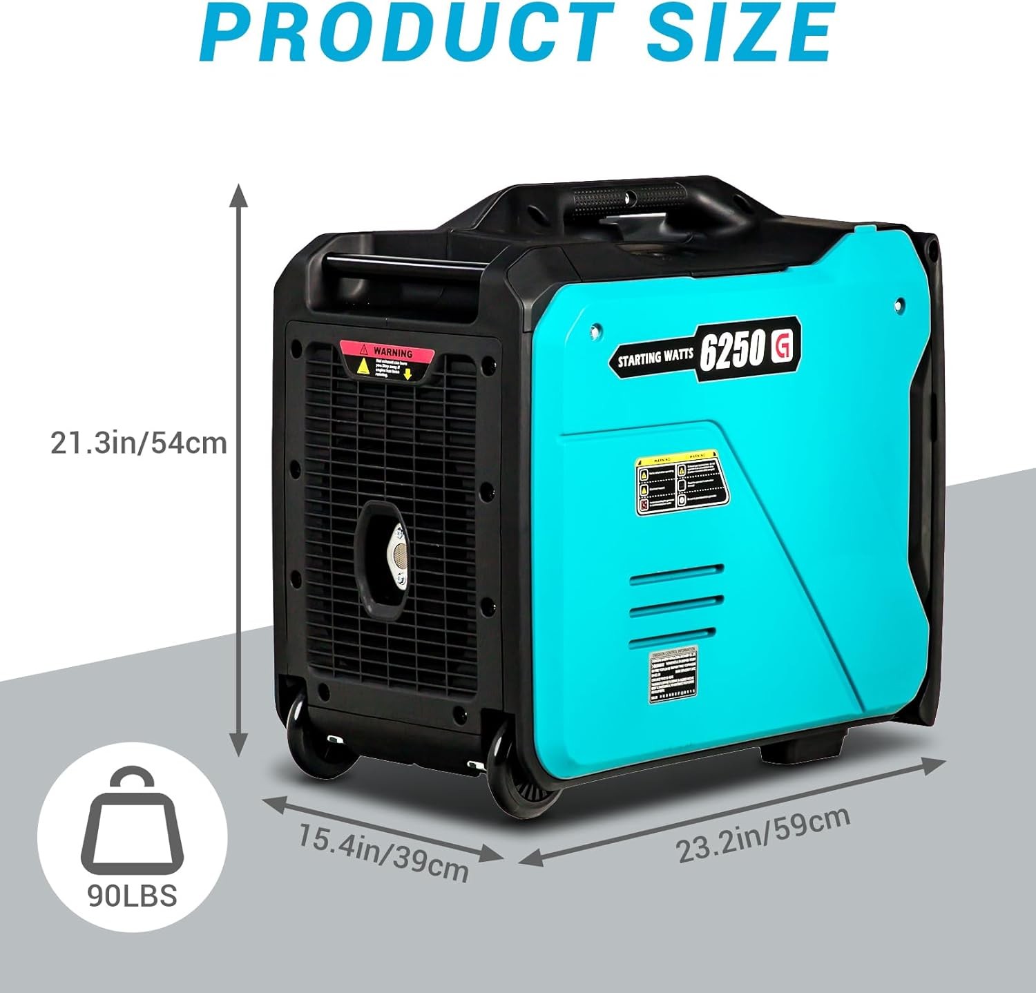 6250W Gas Powered Portable Inverter Generator with Remote Electric Start
