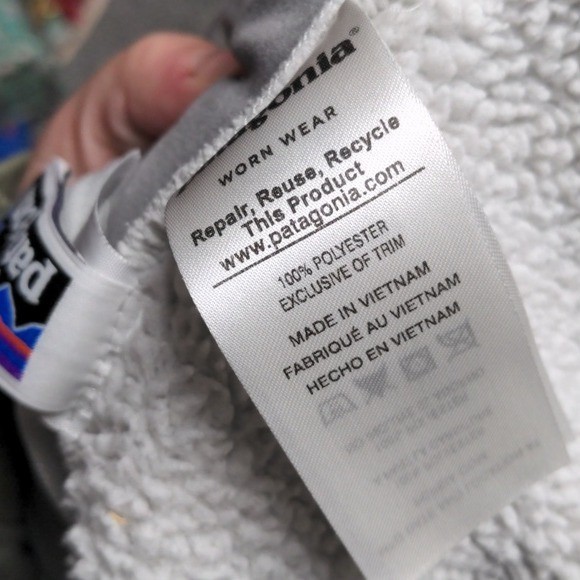 Patagonia Los Gatos Girls Gray Fleece Zip Up Vest Kids Size M