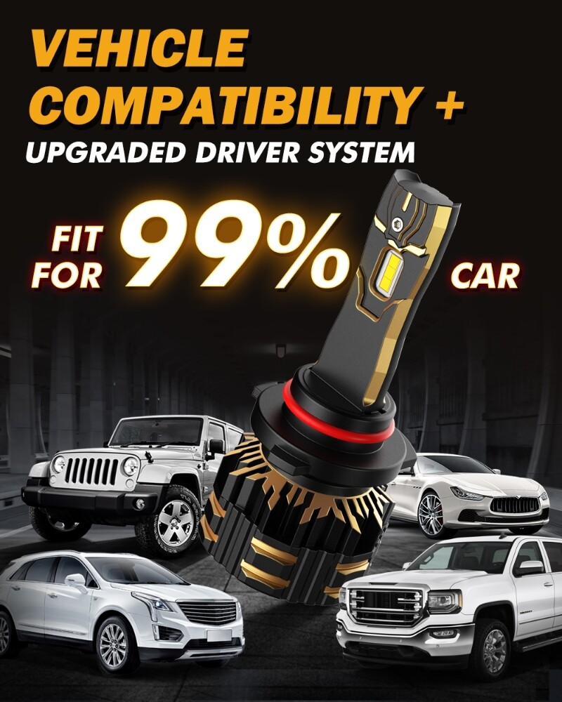 AUXBEAM GX SERIES 9005 HB3 LED HEADLIGHT BULBS 6500K WHITE CANBUS 25000LM 120W