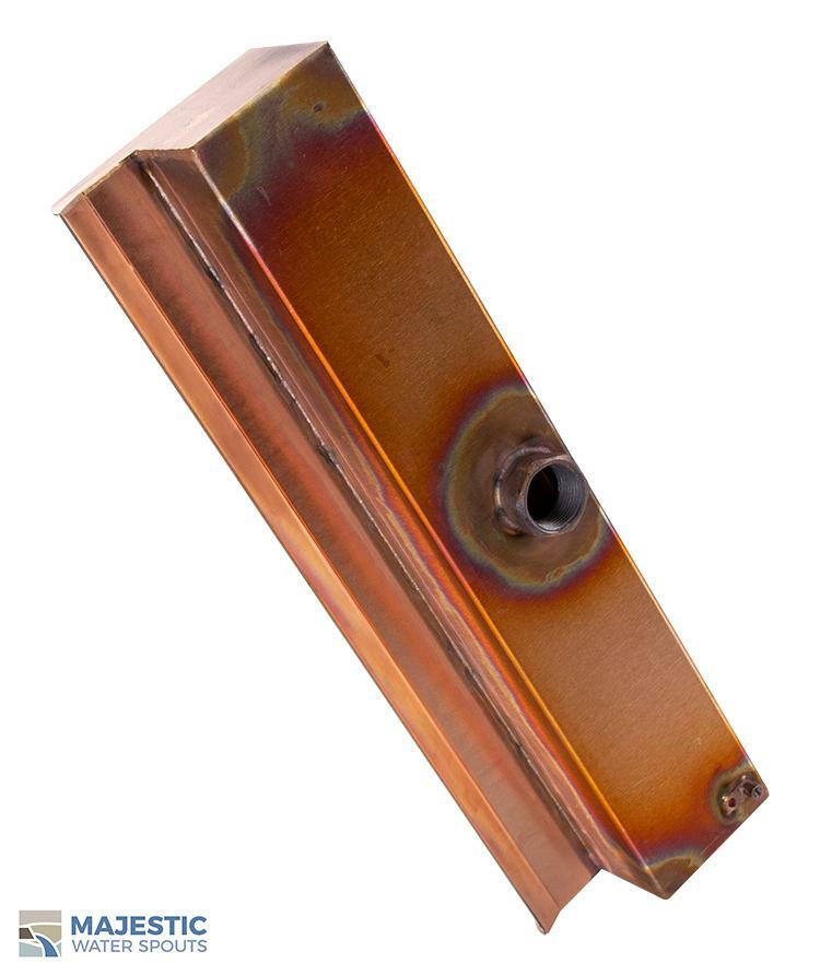 Nakano 18" Open Top Water Fountain or Pool/Spa Waterfall Spillway in Copper