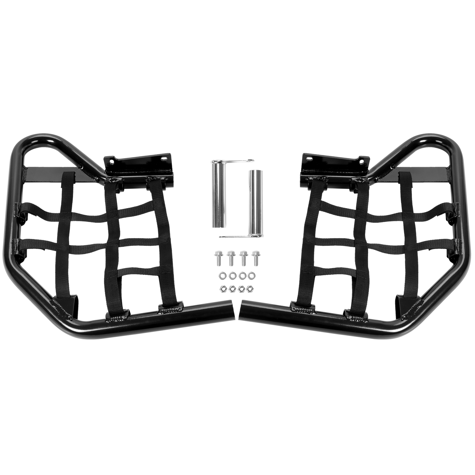 For Yamaha Raptor 700 YFM 700 YFM700 Nerf Bars Foot Guard Pegs W/ Black Net