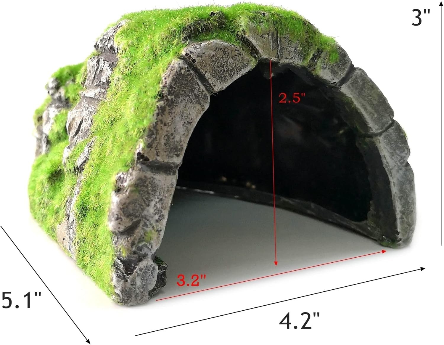Eco-Friendly Betta Cave Fish Hideout with Lifelike Moss – Perfect for Breeding