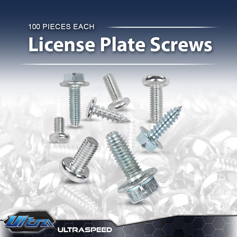 800 PCS License Plate Screws Fit For Auto Dealers (100 Each / 8 Different)
