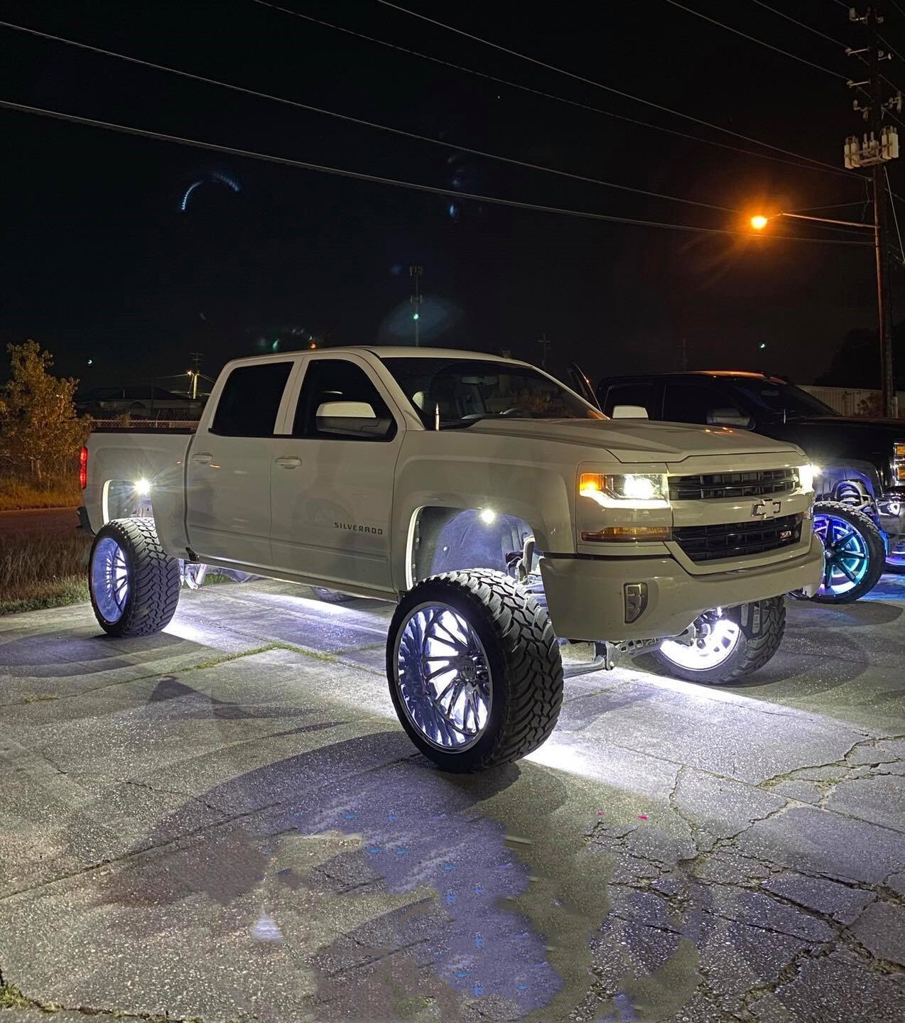 4x 15.5'' White LED Wheel Ring Lights For Truck Car Rim Lights Bluetooth Control