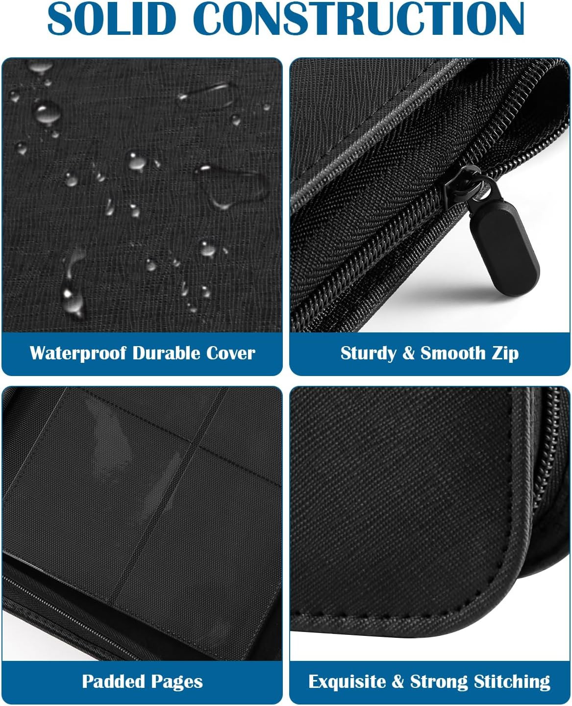 Top Loader Binder 4 Pocket for 144 Toploaders, Side Loading Toploader Binder for