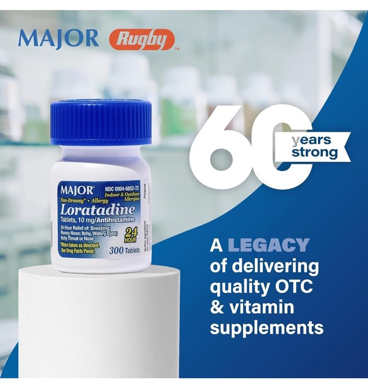 Major Allergy Loratadine 10mg Antihistamine Non-Drowsy Tablets 300 Count