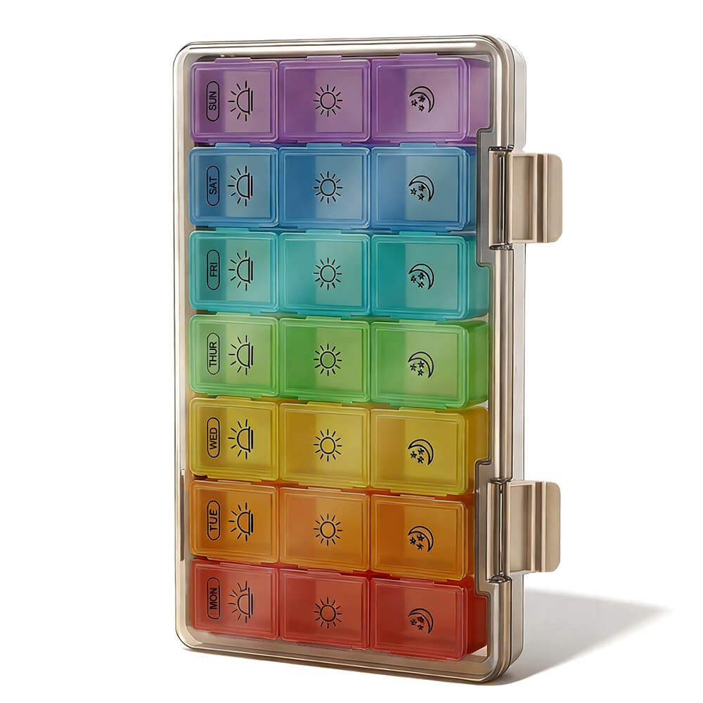 Monthly Pill Organizer Pill Case Pill Box One Week 3 Times a Day Moisture-Proof