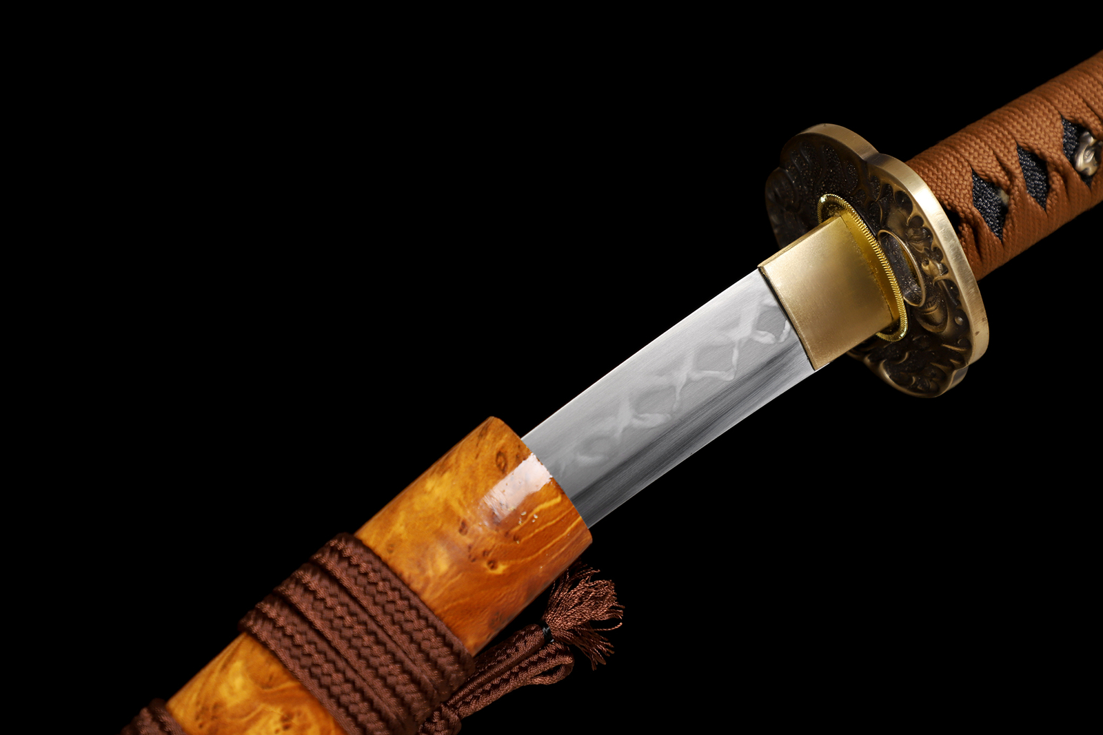 US 20'' Tanto Katana Sword Clay Tempered L6 Steel Blade Rzaor Sharp Battle Ready