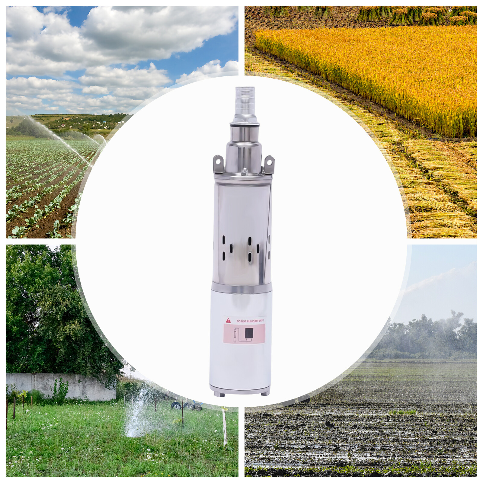 12V Solar Water Pump Farm Ranch Submersible Irrigation Bore Deep Well Screw Pump