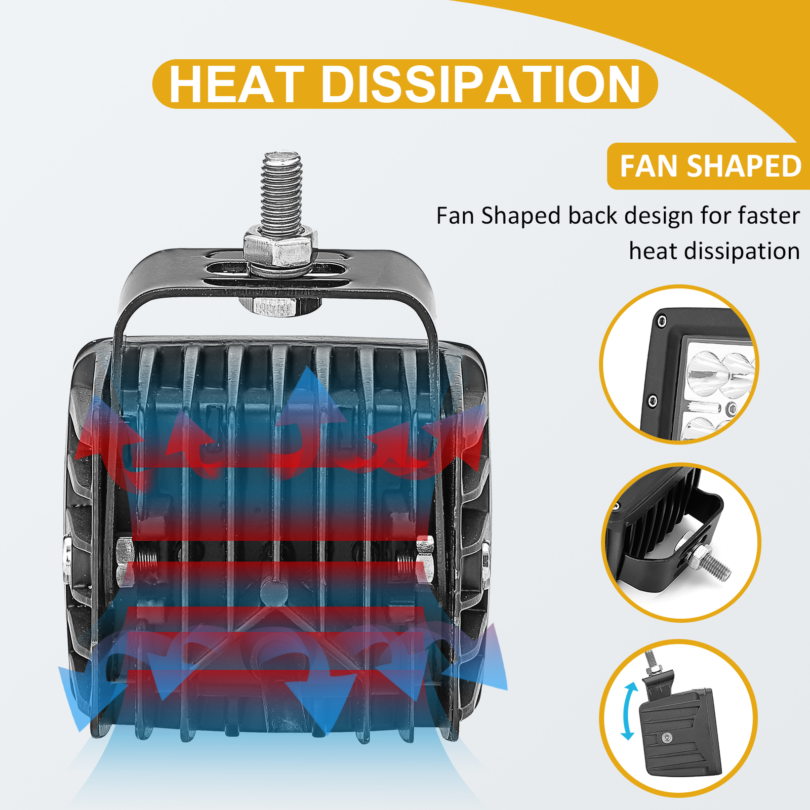 For Can-am Defender HD8/HD9/HD10 Roof 52" LED Light Bar Mount Wire w/3" 24W Pods