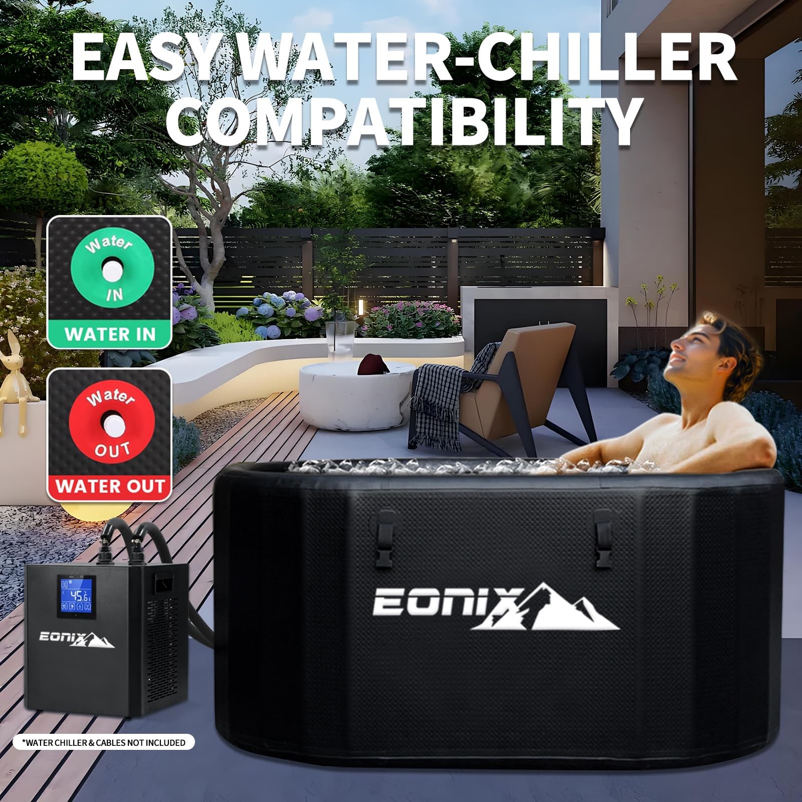 216 Inflatable Cold Plunge Tub with Insulated Lid,Ice Bath Tub for Athletes,