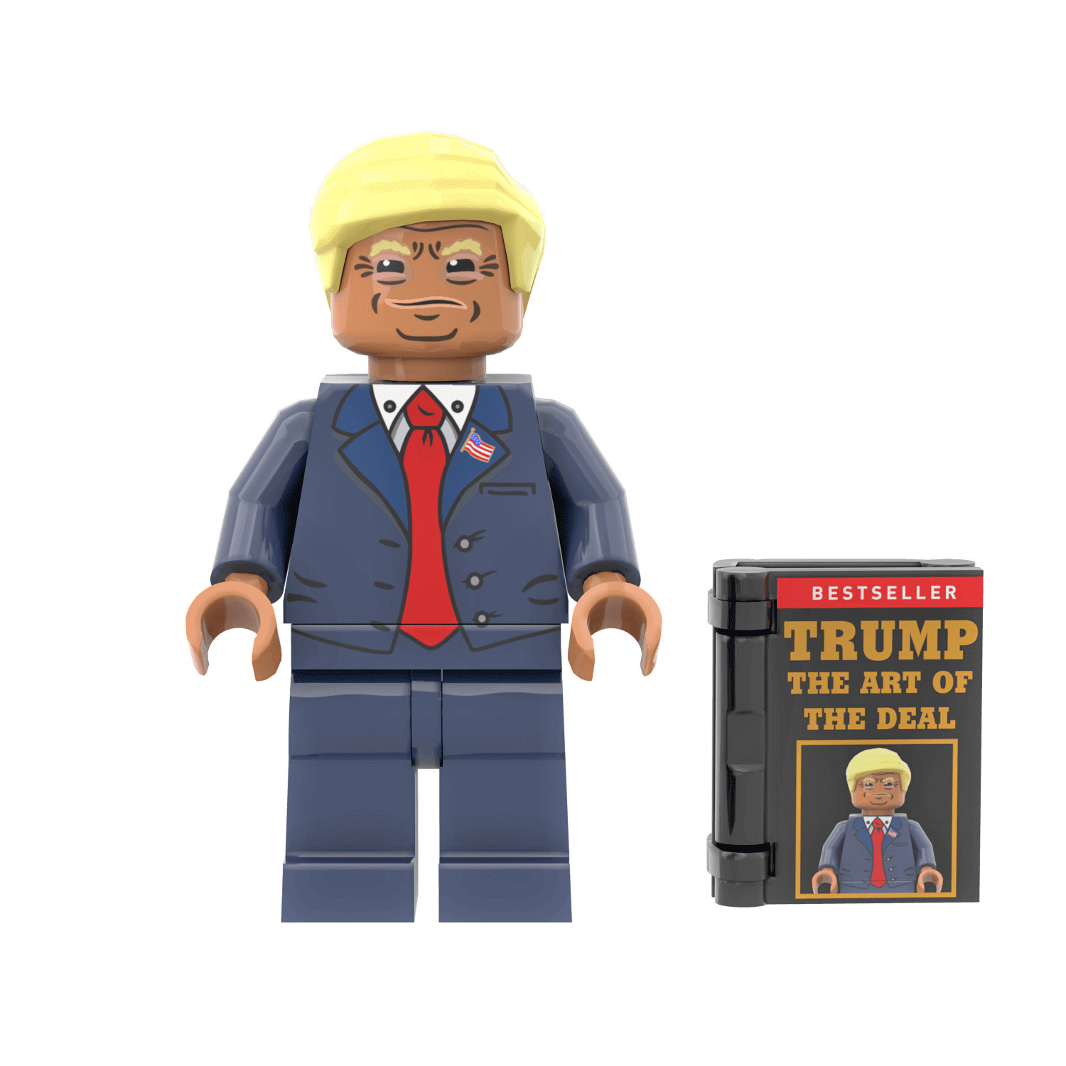 New - Donald J Trump - USA President - Custom Printed Minifig - Art Of The Deal