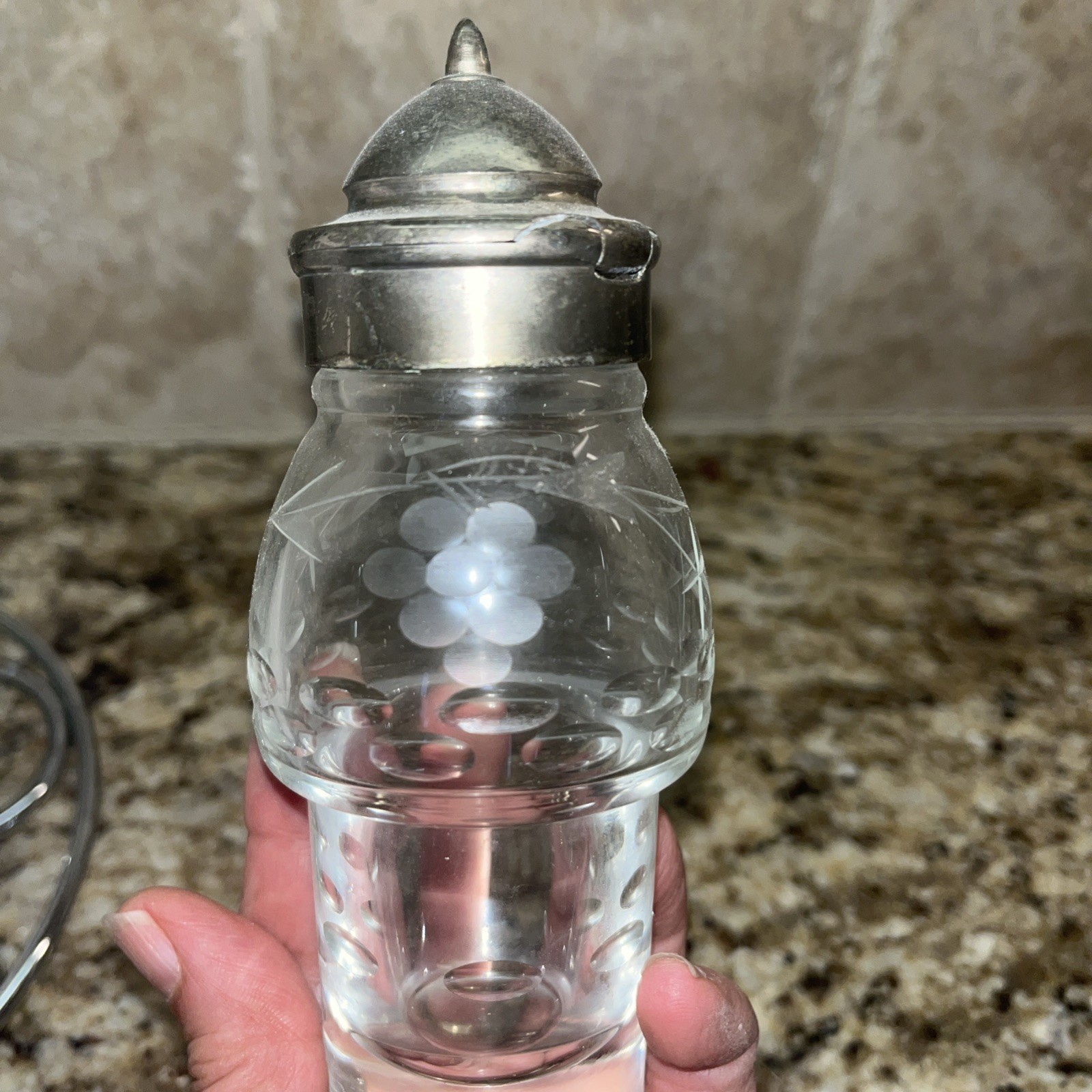 Antique Pairpoint Mfg. Co Glass Cruet Condiment - 7 pieces