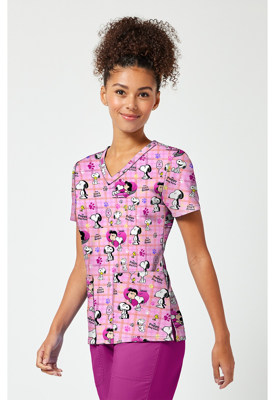 Snoopy Cherokee Scrubs Tooniforms Peanuts V Neck Top TF796 PNPE