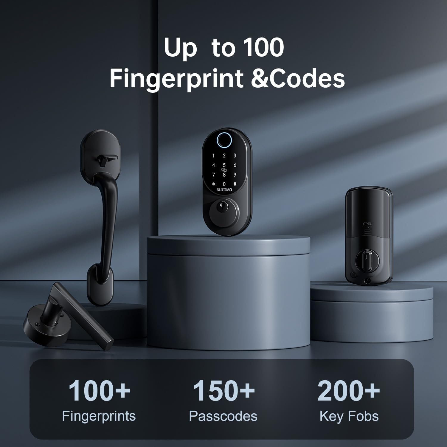 Smart Front Door Lock with Handle Set Fingerprint Keyless Entry Digital Deadbolt