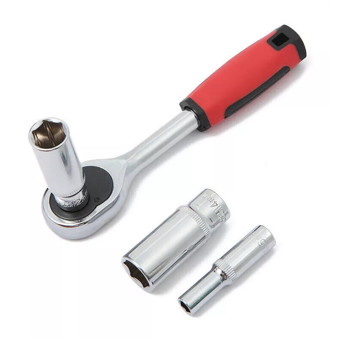 53 Pc SAE and Metric Mechanics Tool Set and Ratchet Socket Set 1/4in 3/8in Drive