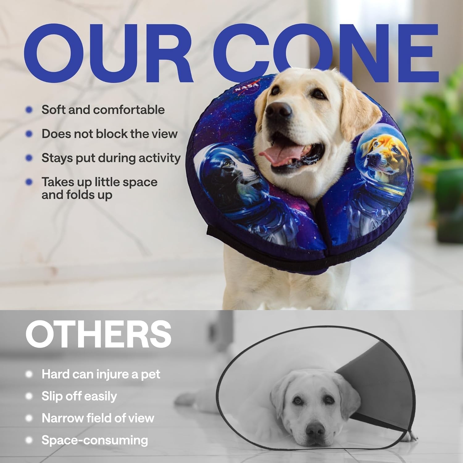 Soft Pet Recovery Inflatable Collar for Dog & Cat After Surgery Protective Cone