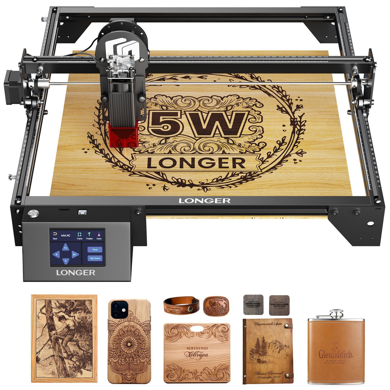 60W Laser Engraver 10000mm/min High Precision Laser Engrave Longer Ray5 5W