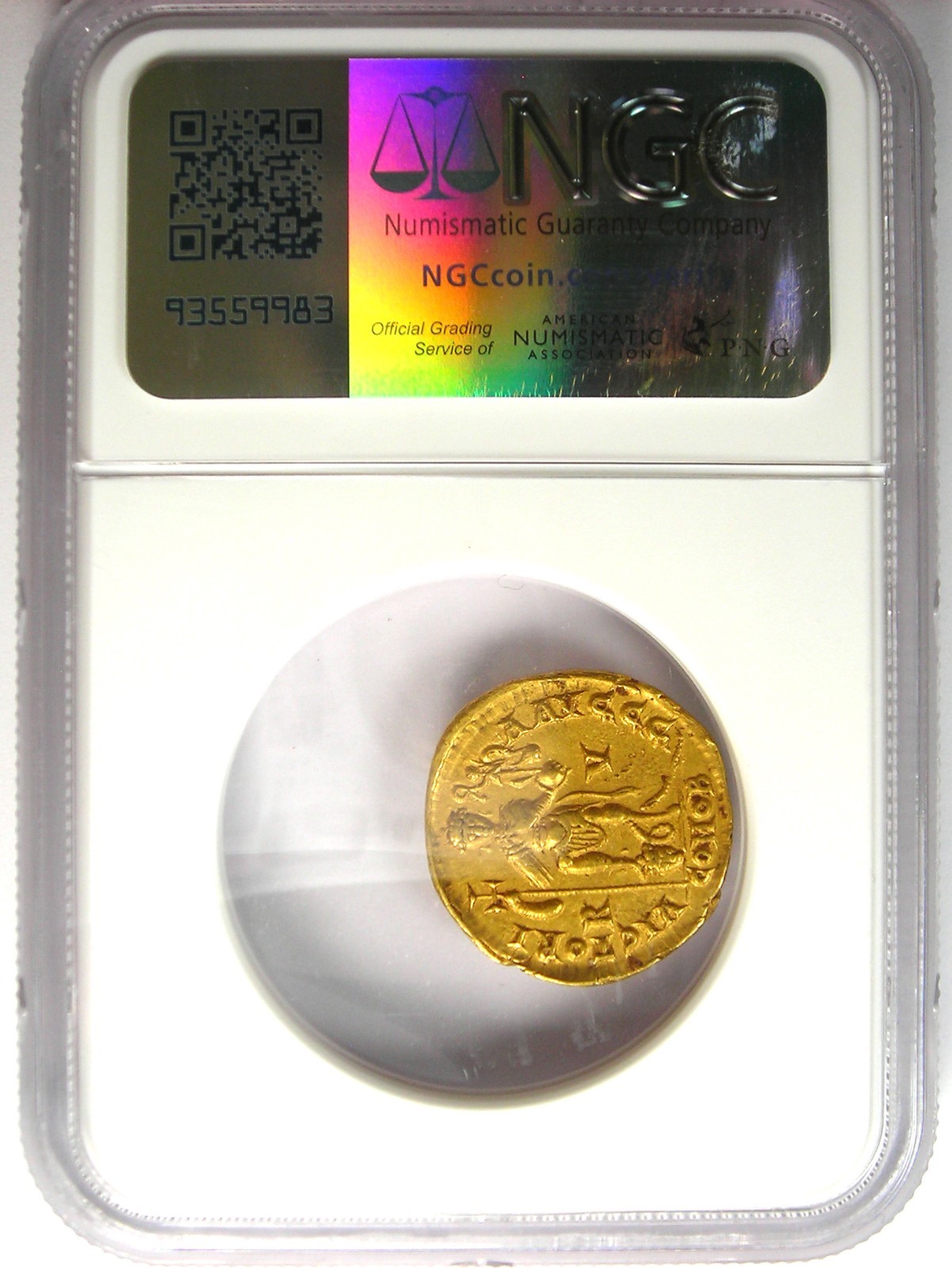 Valentinian III AV Solidus Gold Roman Coin 425-455 AD - Certified NGC Choice XF