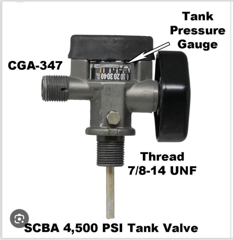 Scott 4500PSI 60MIN Firefighter SCBA Bottle Tank Cylinder Mfr 2000 CGA347 Valve